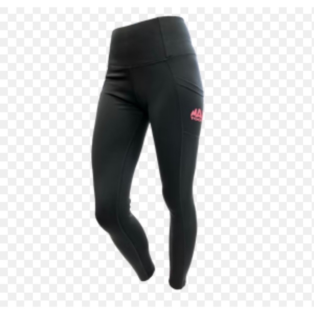 Mac Tools Womens XL Black High Waisted Athletic Leggings with Pockets Pink Logo